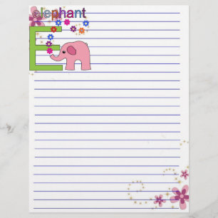 Lámina Letra elefante e