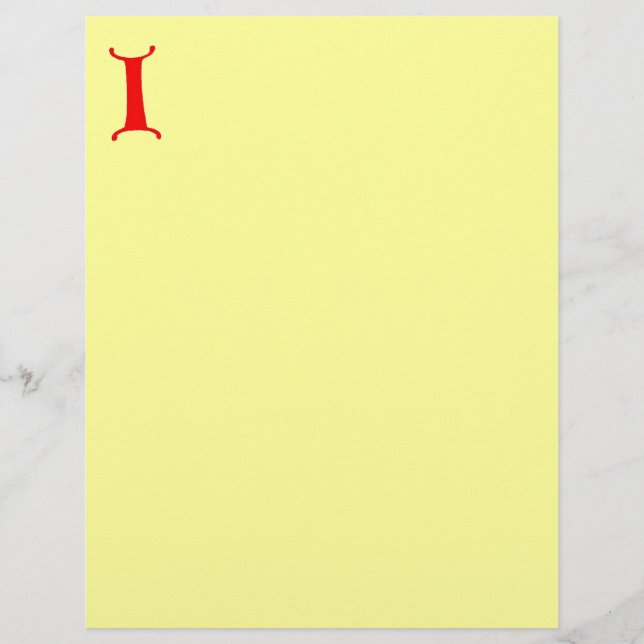 Lámina Letra I Letterhead (Anverso)