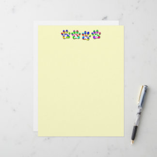Lámina Letra Pawprints color arcoiris