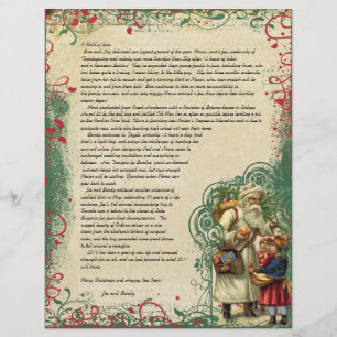 Lámina Letra vintage Santa Retro Circle Navidades