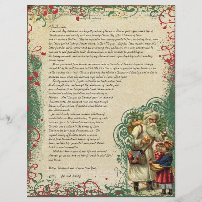 Lámina Letra vintage Santa Retro Circle Navidades (Anverso)