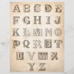 Lámina Letras antiguas ornamentales vintage para cortar e