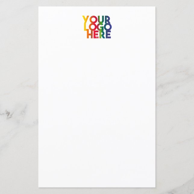 Lámina Letras con logotipo de negocios simple blanco (Anverso)
