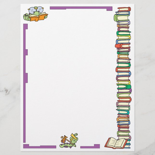 Lámina Letras de lectura de gusano de biblioteca (Anverso)