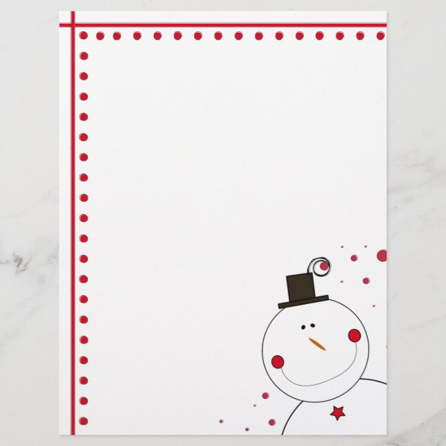 Lámina Letras de Navidades Snowman sonriendo (Anverso)
