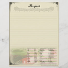 Lámina Letras De Receta Con Conversiones De Medición