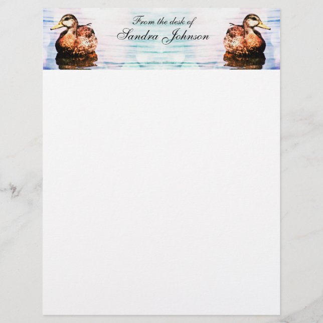 Lámina Letrero de belleza de pato (Anverso)