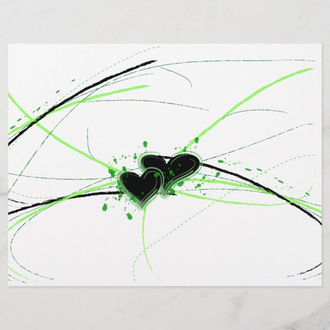 Lámina Letrero de corazón verde y negro (Anverso)