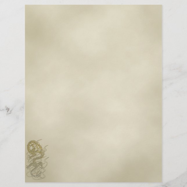 Lámina Letrero de dragón asiático vintage (Anverso)