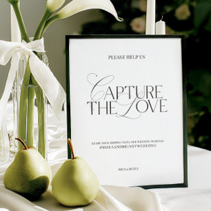 Lámina Letrero de Hashtag “Capture the Love” para Boda El