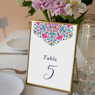 Lámina Letrero de mesa para boda arcoíris Fiesta Mexicana