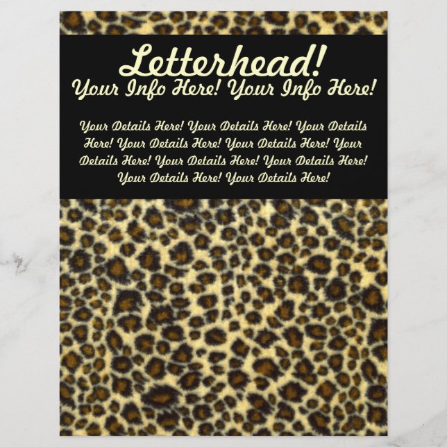 Lámina Letrero de Personalizable de impresión Leopardo (Anverso)