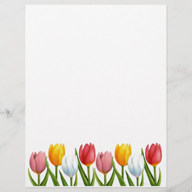 Lámina Letrero de tulipanes de primavera (Anverso)