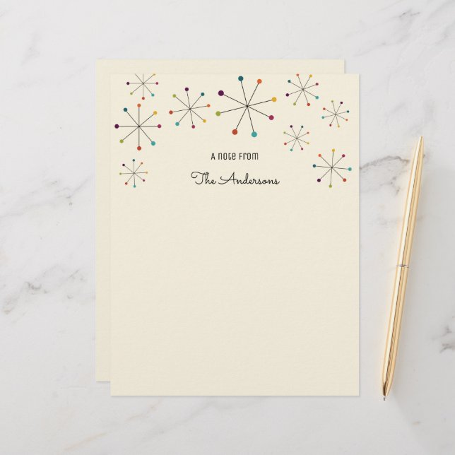 Lámina Letrero retro moderno de la era atómica de medio s (Anverso/Reverso In Situ)