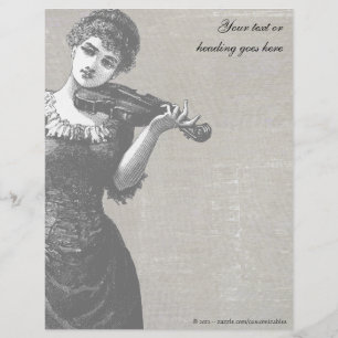 Lámina Letrero violinista vintage