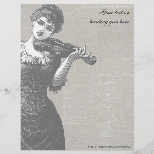Lámina Letrero violinista vintage (Anverso)