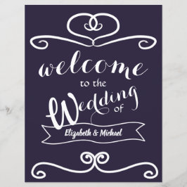 Lámina Letreros Personalizados para Bodas Azul Marino Gir