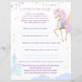 Lámina "Letter to the Future" game for a magical birthdау