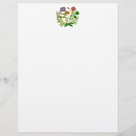 Lámina Letterhead con diseño de Ilustracion botánico
