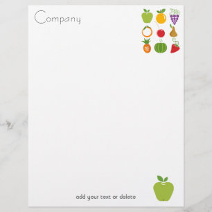 Lámina Letterhead de alimentos naturales