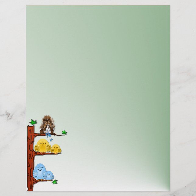 Lámina Letterhead de Aves Durmientes (Anverso)