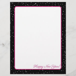 Lámina Letterhead de caída de nieve rosa y negra