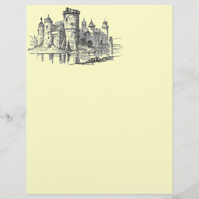 Lámina Letterhead de castillo medieval (Anverso)