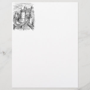 Lámina Letterhead de castillo medieval