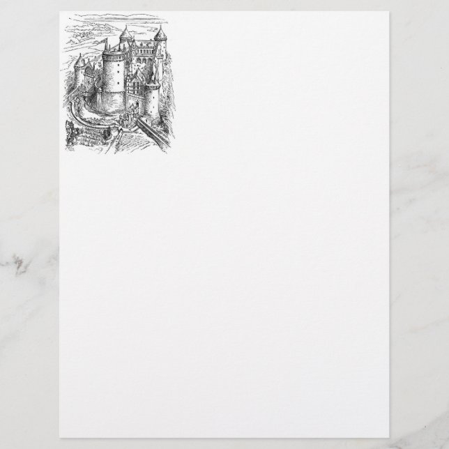 Lámina Letterhead de castillo medieval (Anverso)