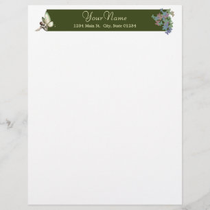 Lámina Letterhead de hadas y mariposas