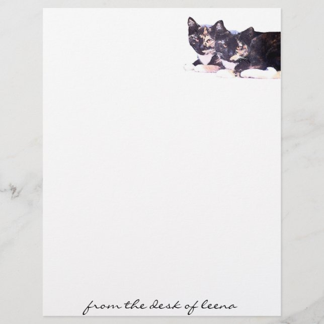 Lámina Letterhead de la familia del gato feral (Anverso)