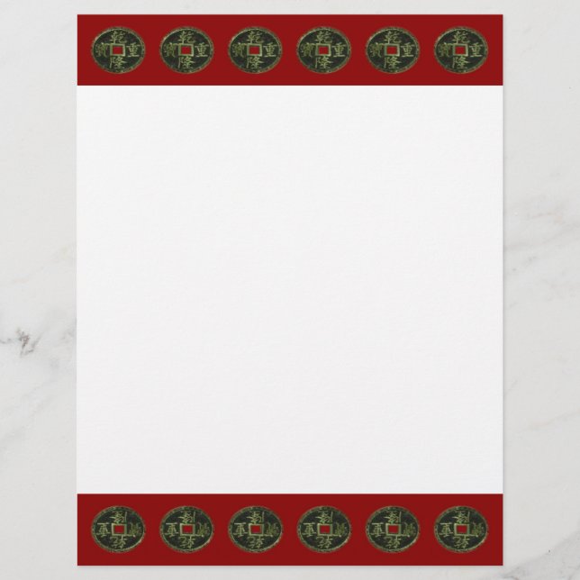 Lámina Letterhead de monedas chinas (Anverso)