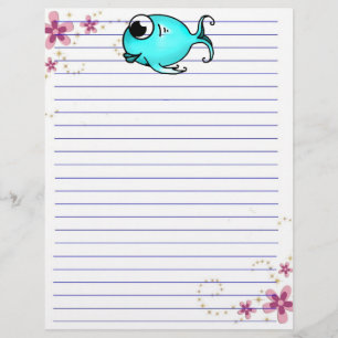 Lámina Letterhead de peces azules