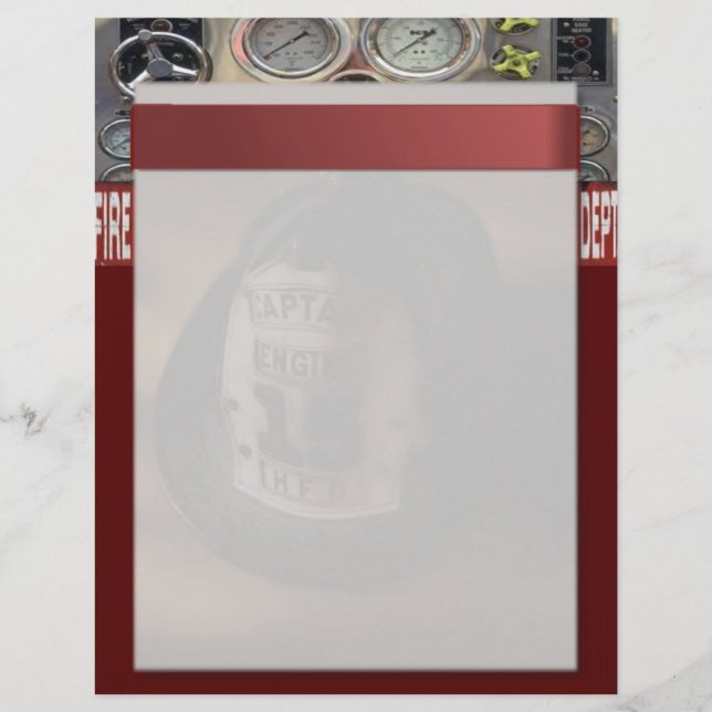 Lámina Letterhead del bombero (Anverso)