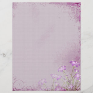 Lámina Letterhead foral púrpura