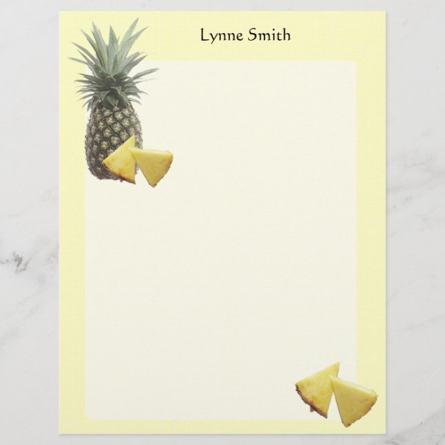Lámina Letterhead personalizada de piña (Anverso)