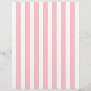 Lámina Letterhead rayada rosa y blanca