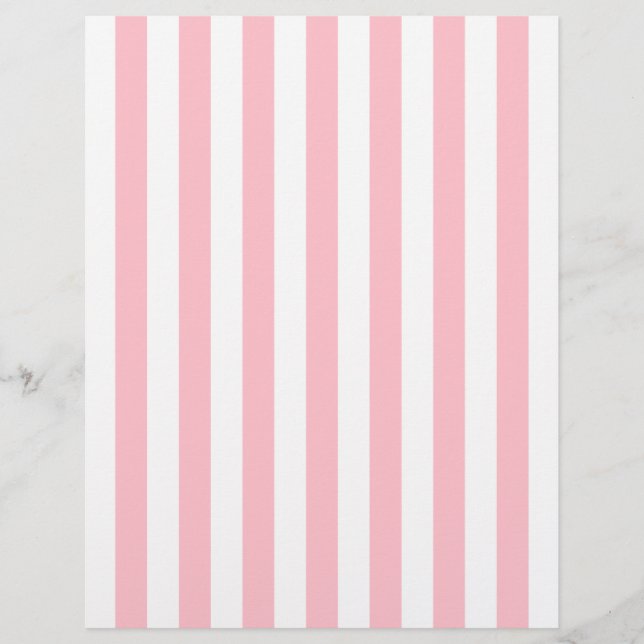 Lámina Letterhead rayada rosa y blanca (Anverso)