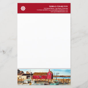Lámina Letterhead Rockport Harbour Massachusetts