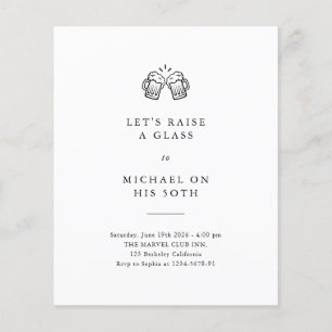 Lámina Levantemos un vaso   Invitación de cumpleaños núme