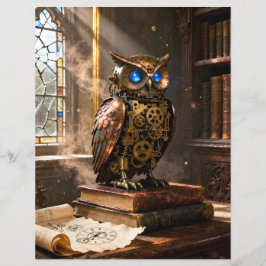 Lámina Library Owl Scrapbook Paper