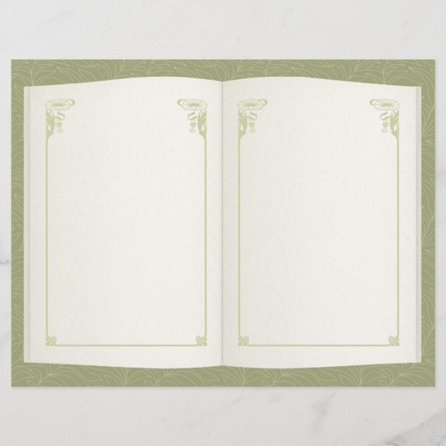 Lámina Libro abierto Art deco Vintage Scrapbook Paper (Anverso)