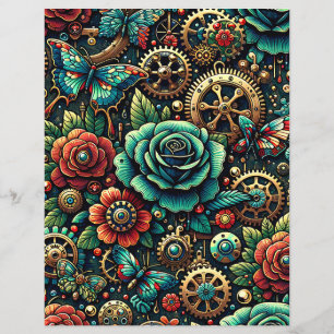 Lámina Libro de apuntes de doble cara con tema de Steampu