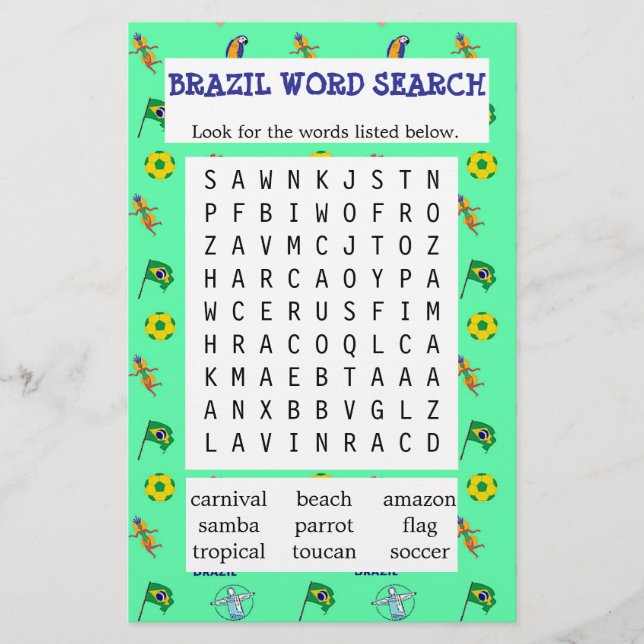 Lámina Libro de búsqueda de Brasil verde (Anverso)