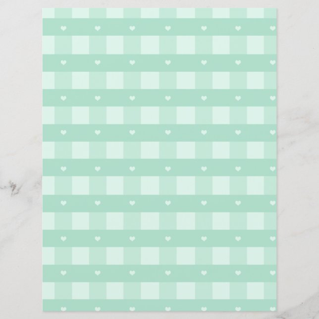 Lámina Libro de calificaciones de Gingham Mint Green Plai (Anverso)