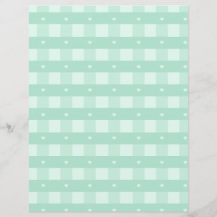 Lámina Libro de calificaciones de Gingham Mint Green Plai