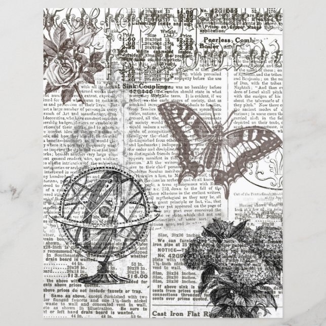 Lámina Libro de cuaderno de anuncios en blanco y negro (Reverso)
