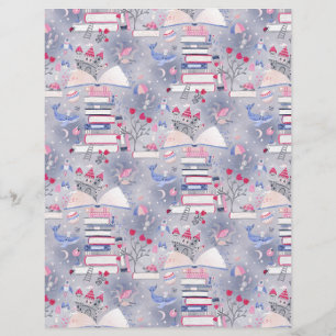 Lámina Libro de cuento de hadas Castillo Papel Gray Scrap