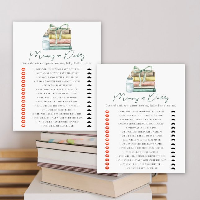 Lámina libro de cuentos ducha bebé - juego de papi o mamá (Subido por el creador)