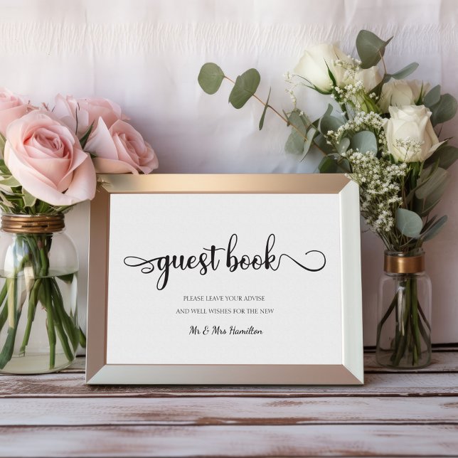Lámina "Libro de invitados" Rótulo Boda moderno blanco ne (Subido por el creador)